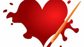 Нарисованное сердце на День Влюбленных 14 февраля