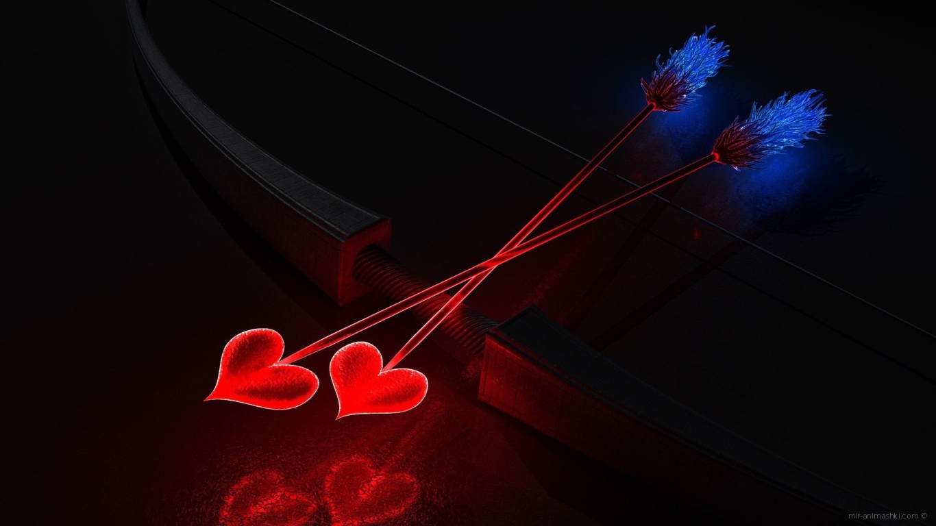 Лепестки роз на День Святого Валентина 14 февраля~Анимационные блестящие открытки GIF