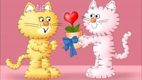 Кошачья любовь на День Святого Валентина 14 февраля