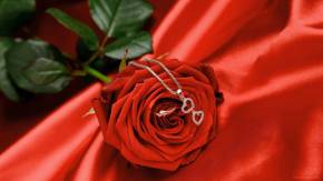 Роза с кулоном на День Святого Валентина