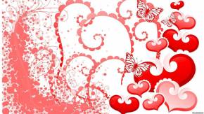 Бабочки и сердца на День Святого Валентина 14 февраля