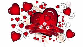Красные сердца на День Святого Валентина 14 февраля