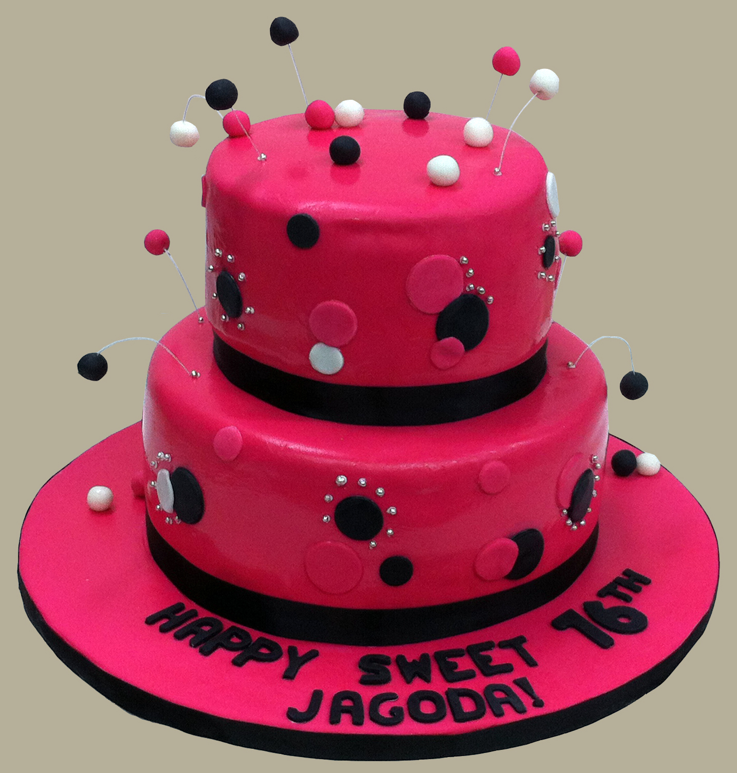 Розовый торт на день рождения~Анимационные блестящие открытки GIF