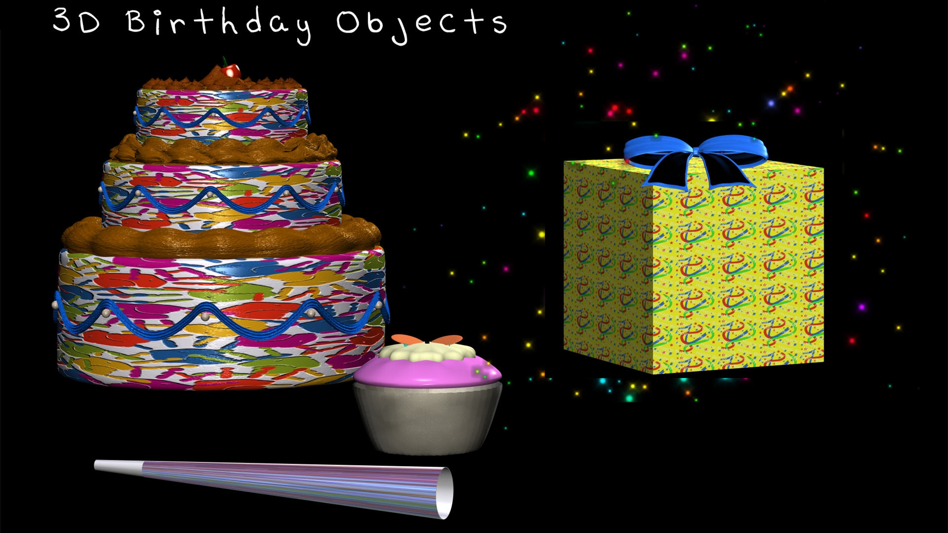 Тридцатый день рождения~Анимационные блестящие открытки GIF