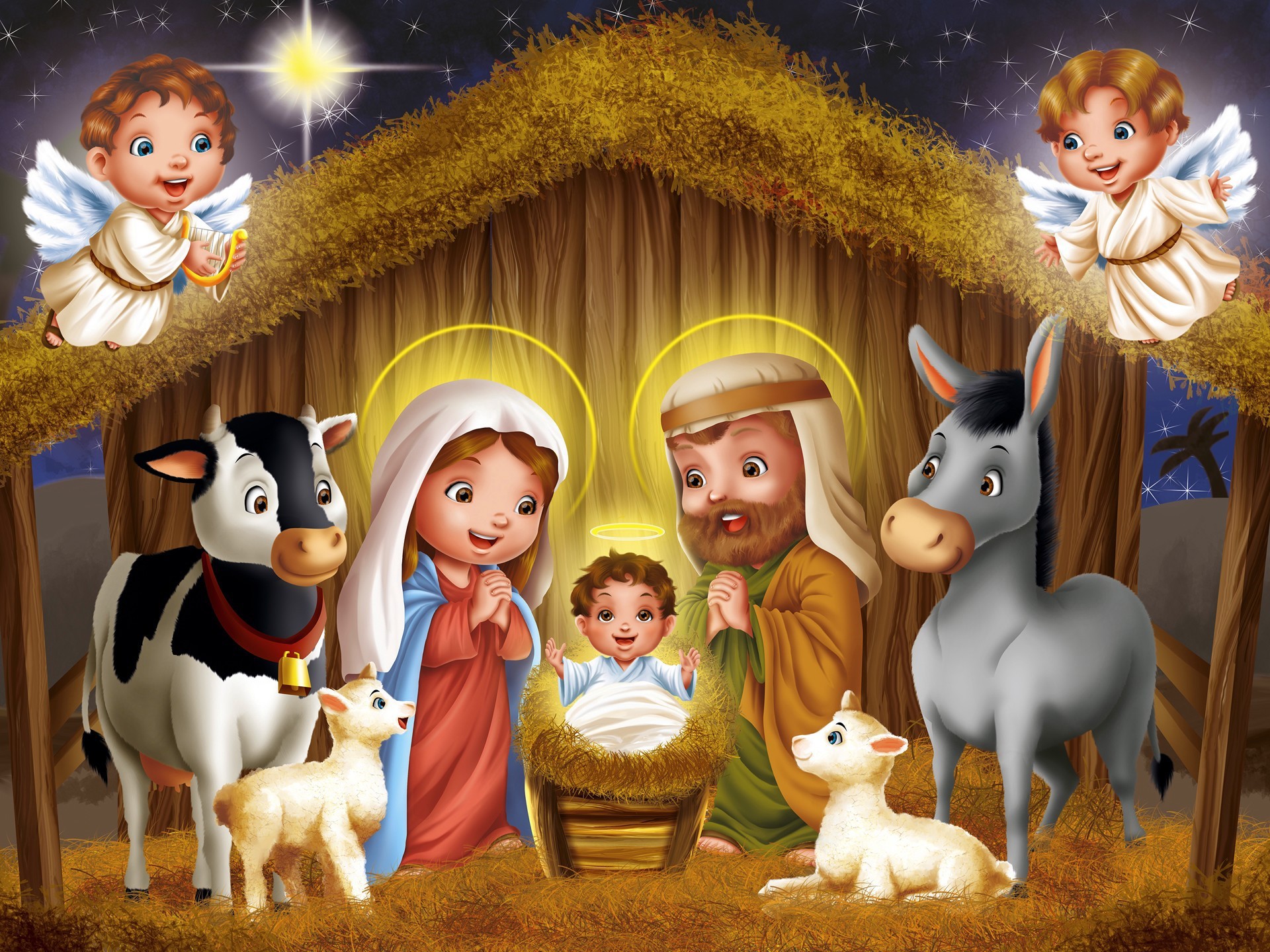 Рождество Христа~Анимационные блестящие открытки GIF