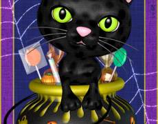 Чёрный кот Хэллоуин
