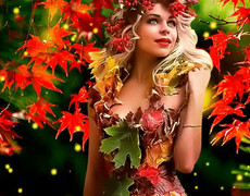 Осень в платье из кленовых листьев