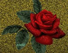 Роза на золотом фоне