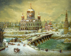 Старая Москва в Федоскинских миниатюрах
