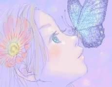 Аниме  большая голубая бабочка