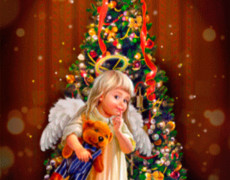 Ангелочек у новогодней ёлки