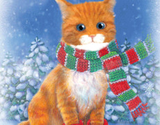 Рыжий котик в шарфике