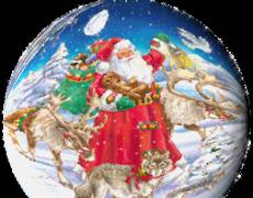 Дед Мороз в новогоднем шаре