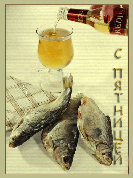 Рыба пьет пиво. Пятница рыба пиво. Открытки с пивом и рыбой.
