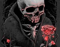 Скелет с розой